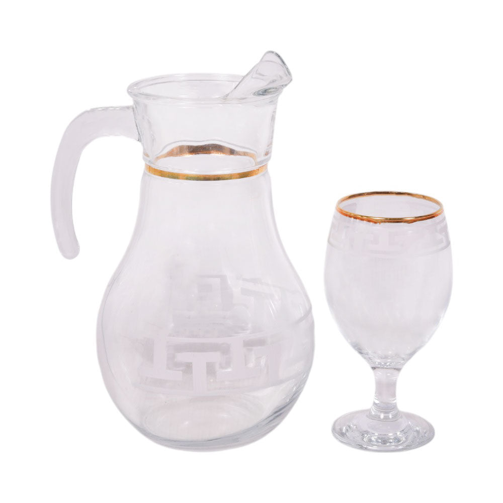 WATER SET 7PC PSB HAND CUT GOLD BISTRO 96933-B022 Default Title - MamasJan Crockery