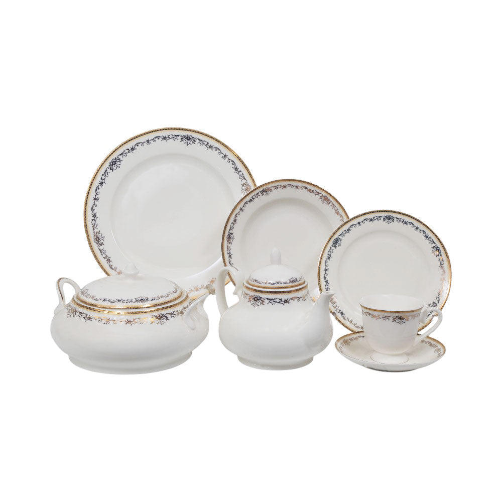 DINNER SET BONE CHINA 61PC HH004 Default Title - MamasJan Crockery
