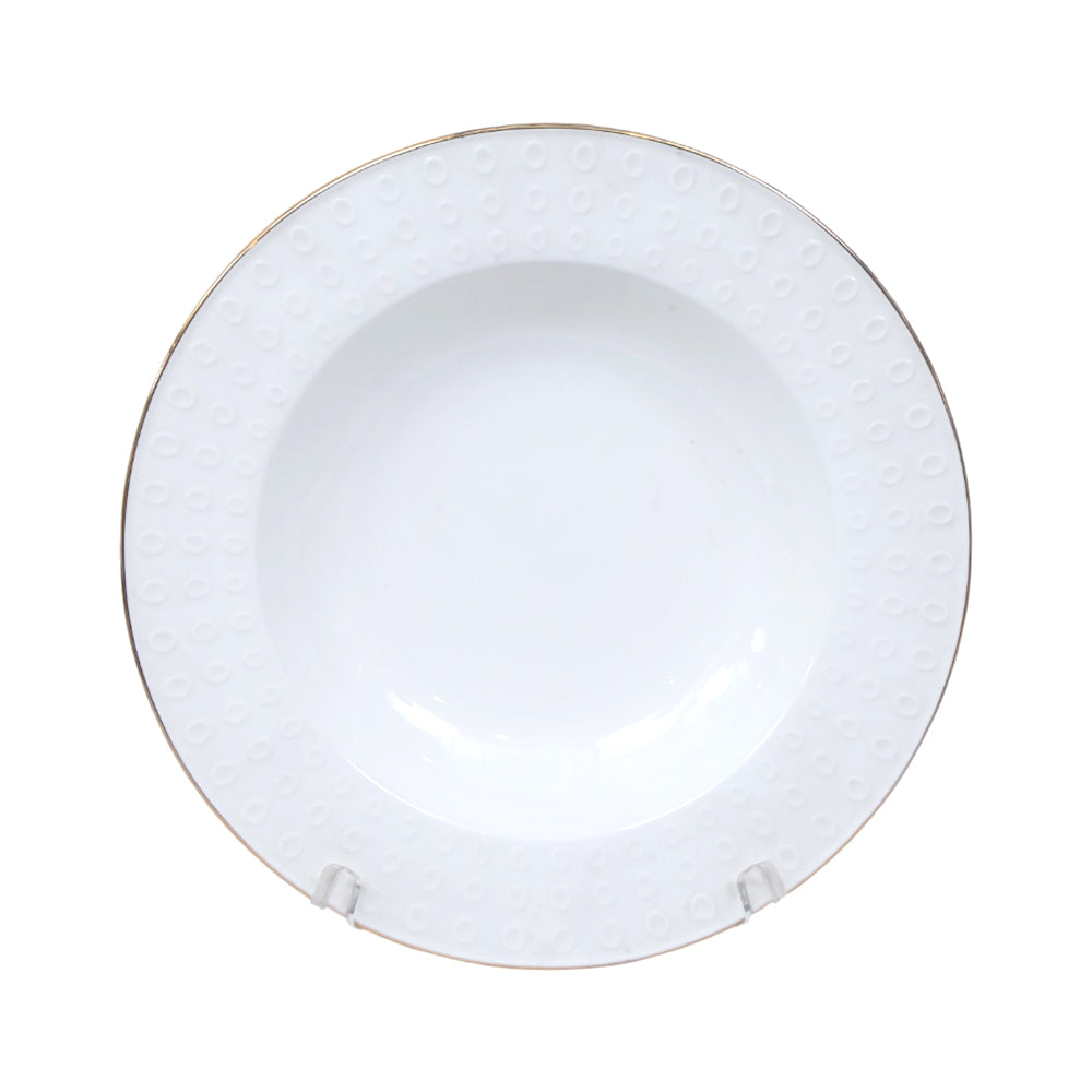 PLATE DEEP 9INCH IR CIRCLE EMBOSSED Default Title - MamasJan Crockery