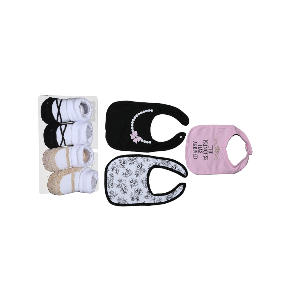 BABY BIB 3PC WITH 2 PAIR BOOTIES SET MW-22 CHI 17603 Default Title - MamasJan KidsWear