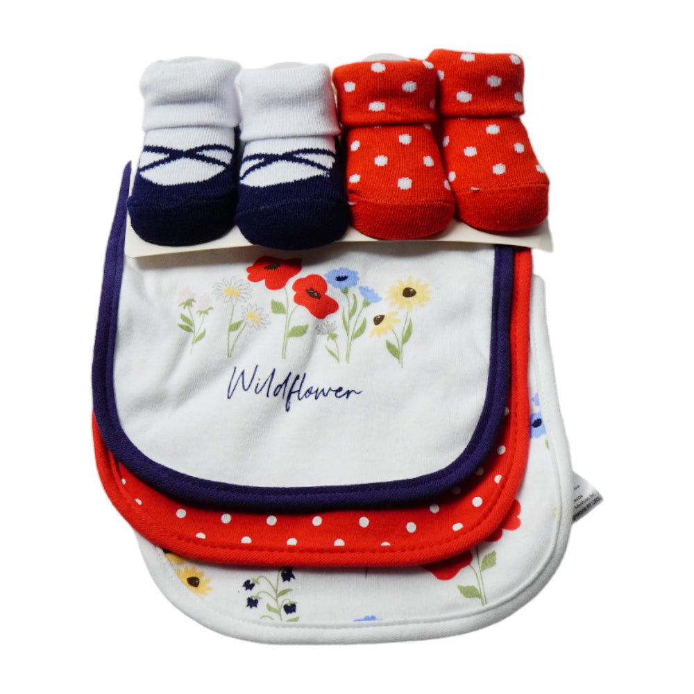 BABY BIB 3PC WITH 2 PAIR BOOTIES MW-22 CHI 17607 Default Title - MamasJan KidsWear