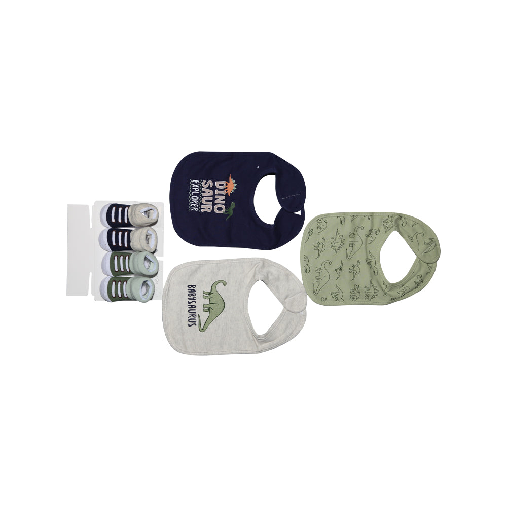 BABY BIB 3PC WITH 2 PAIR BOOTIES MW-22 CHI 17594 Default Title - MamasJan KidsWear