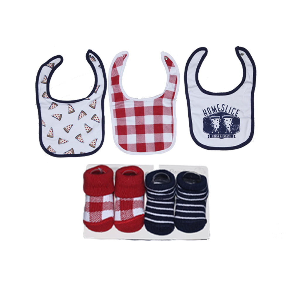 BABY BIB 3PC WITH 2 PAIR BOOTIES SET MW-22 CHI 56256 Default Title - MamasJan KidsWear