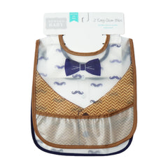 BABY PLASTIC BIB 2PC SET MW-22 CHI 01224 Default Title - MamasJan KidsWear