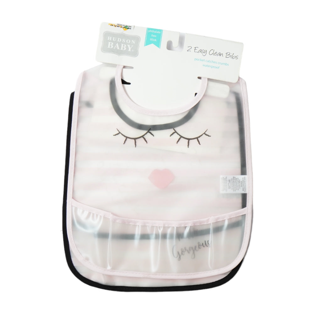 BABY PLASTIC BIB 2PC SET MW-22 CHI 01232 Default Title - MamasJan KidsWear