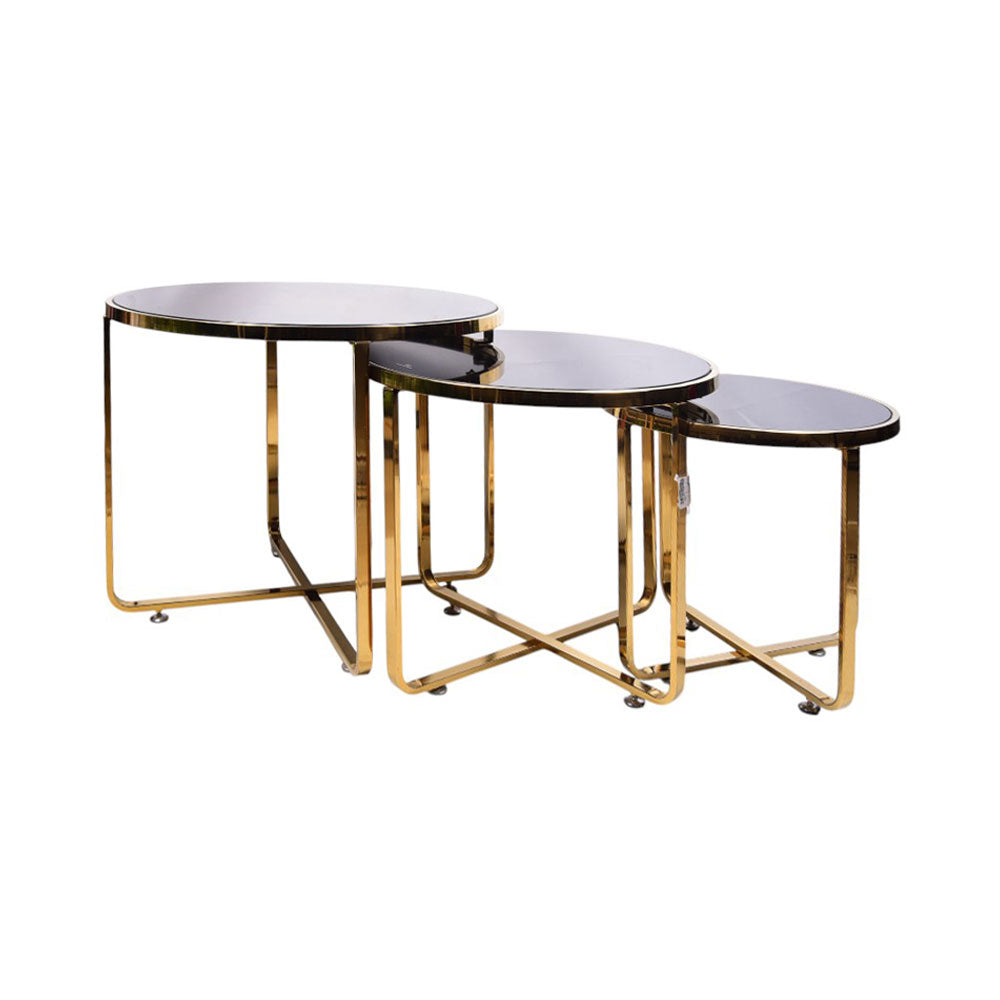 TABLE SET 3PC IR GOLDEN D328 A+B Default Title - MamasJan Household