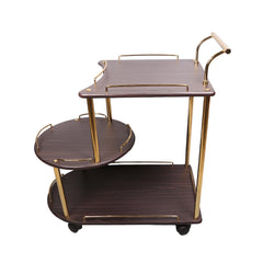 Baggi Tea Trolley Dark Brown Golden Default Title - MamasJan Household