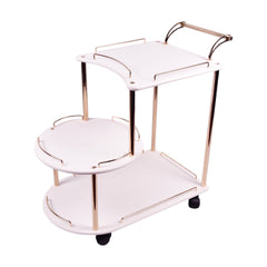 BAGGI TEA TROLLEY WHITE GOLDEN Default Title - MamasJan Household