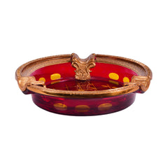 ASHTRAY CRYSTAL BRASS IR H-P09-5007 JSB06-C59-1 Default Title - MamasJan Decoration
