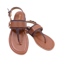 MK CARMEN THONG SANDAL 49S2CRFA1B BRN IR 9 Default Title - MamasJan Ladies Shoes & Bags