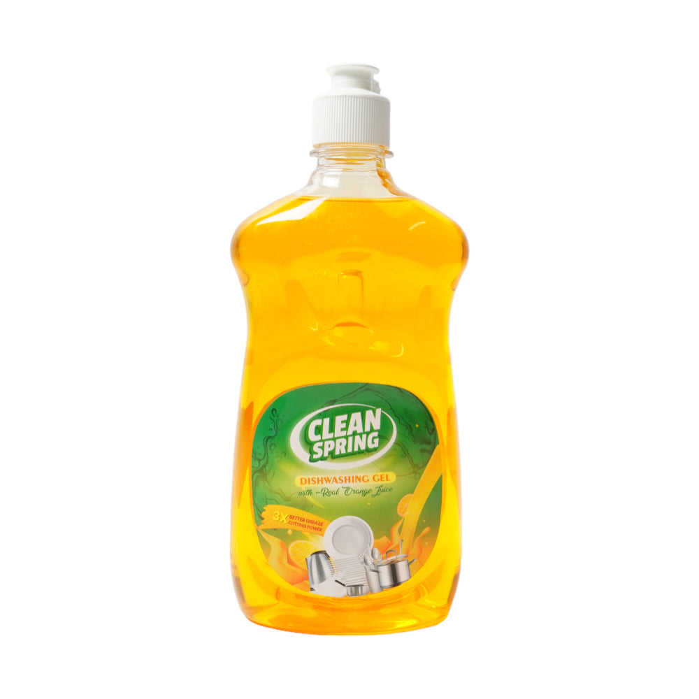 CLEAN SPRING DISH WASH LIQUID ORANGE 500 ML Default Title - MamasJan Grocery Nonfood