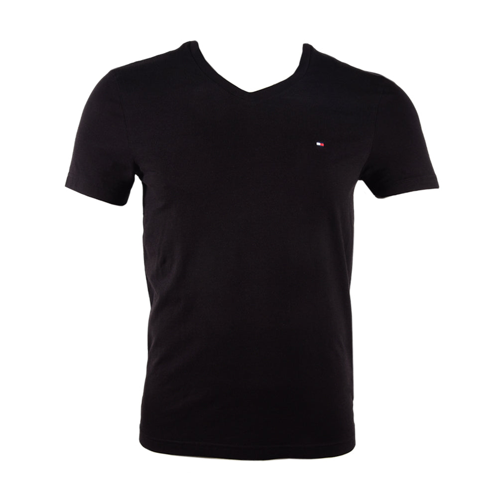 TH MEN S/S V NECK 78J7087-001 BLK L (IR) M - MamasJan mens wear