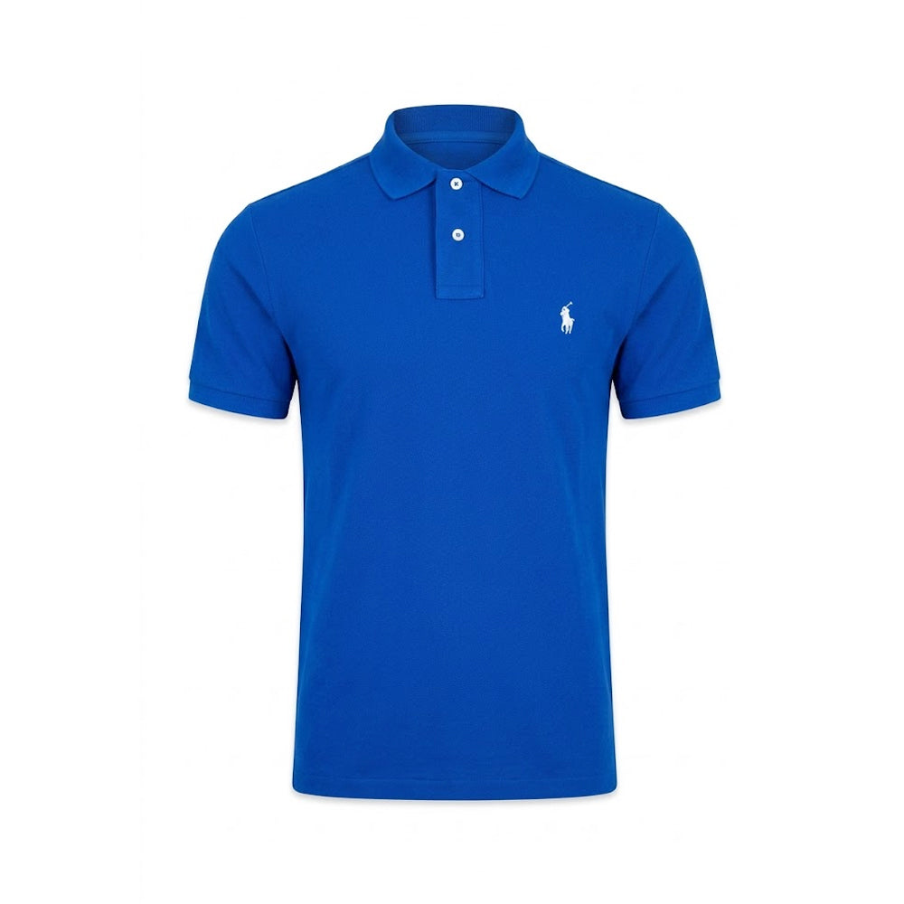 RL MEN S/S POLO SHIRT 751115 R/BLU M (IR) Default Title - MamasJan mens wear