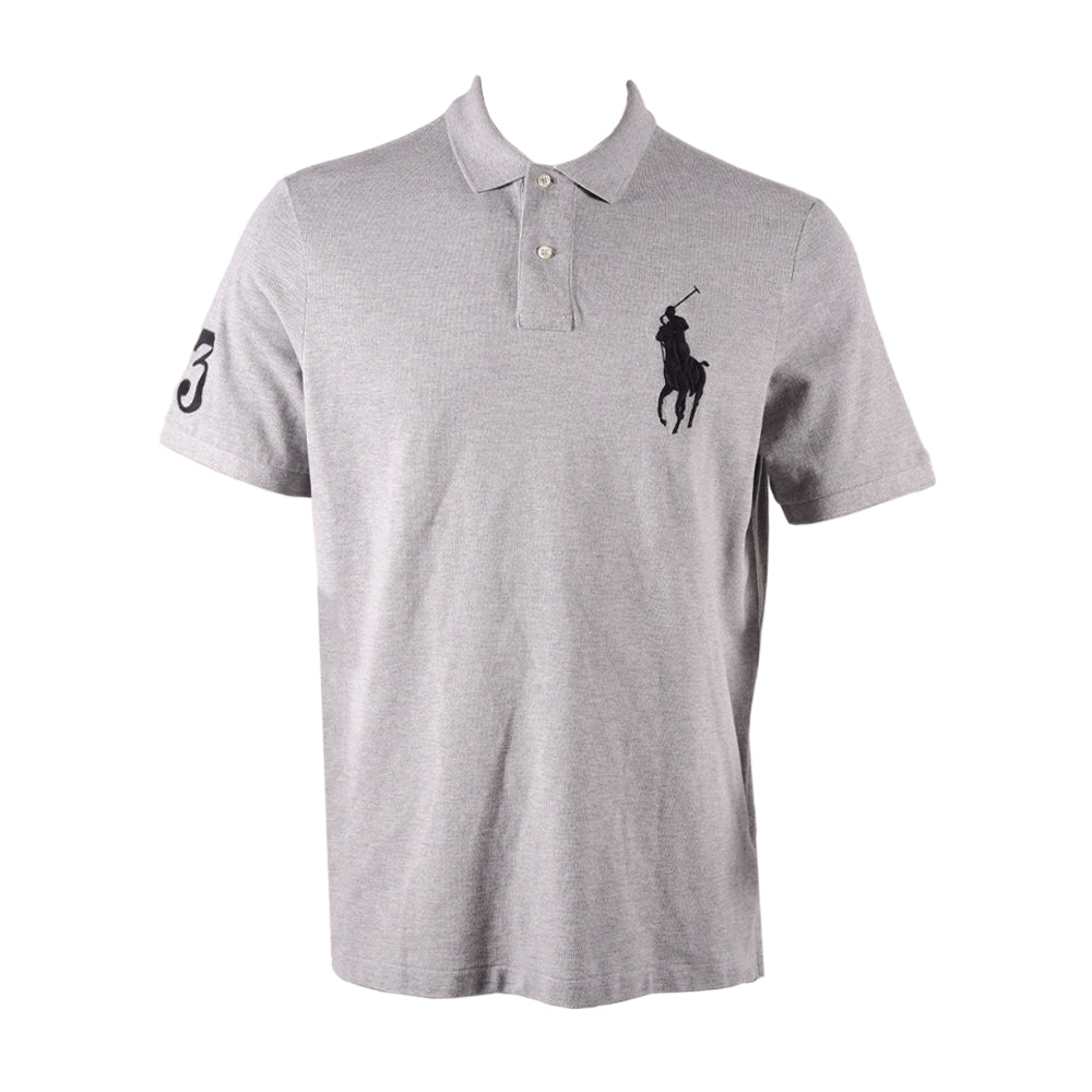 RL MEN S/S POLO SHIRT 394006 GRY M (IR) M - MamasJan mens wear