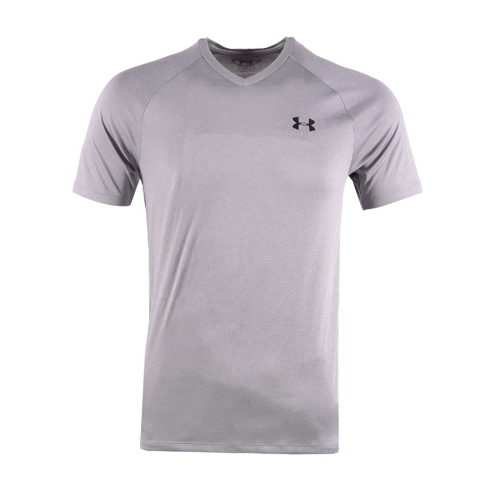UA MEN S/S V NECK T.SHIRT 1328190-035 GRY XL (IR) XL - MamasJan mens wear
