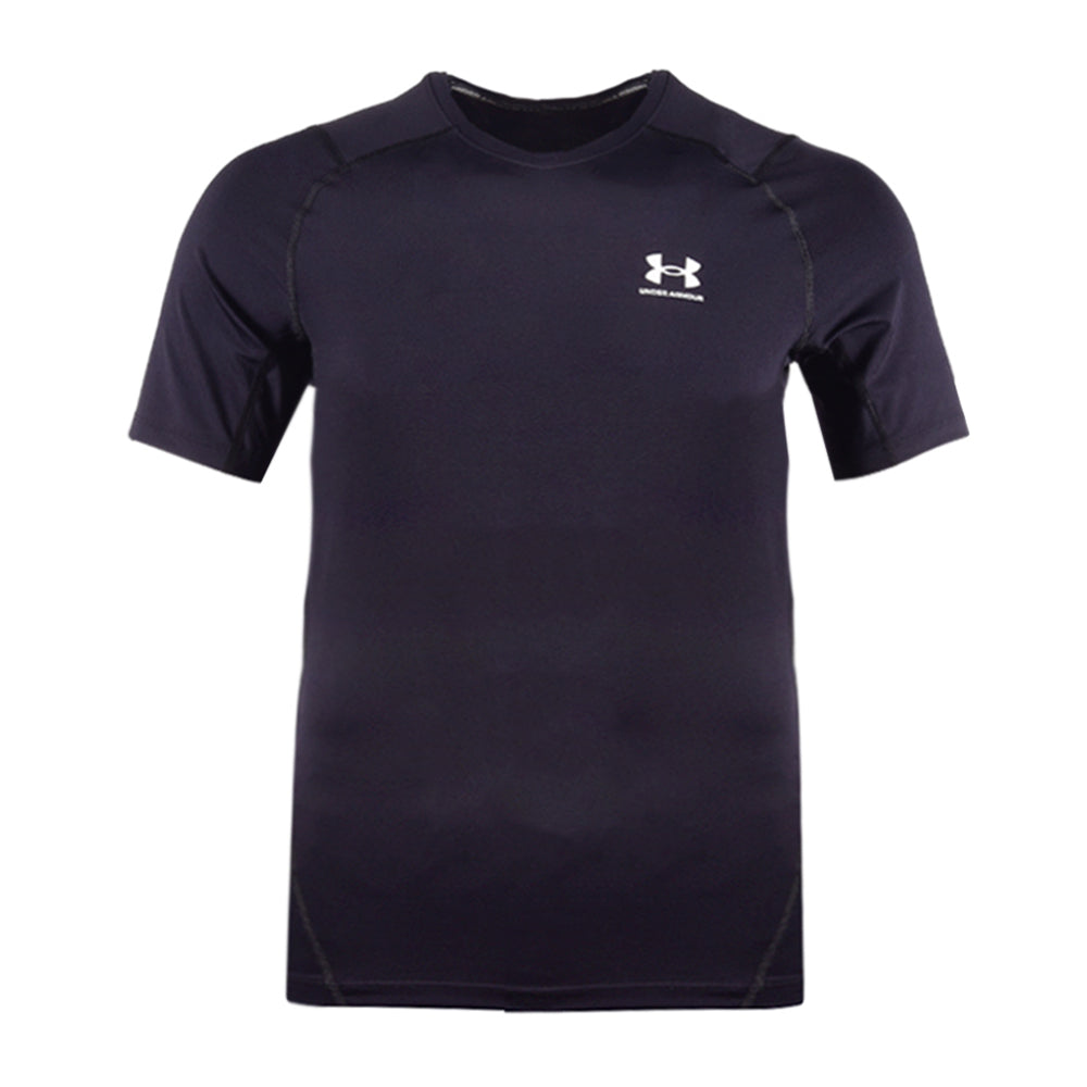 UA MEN S/S R.NECK T.SHIRT 1361518-001 BLK L (IR) S - MamasJan mens wear