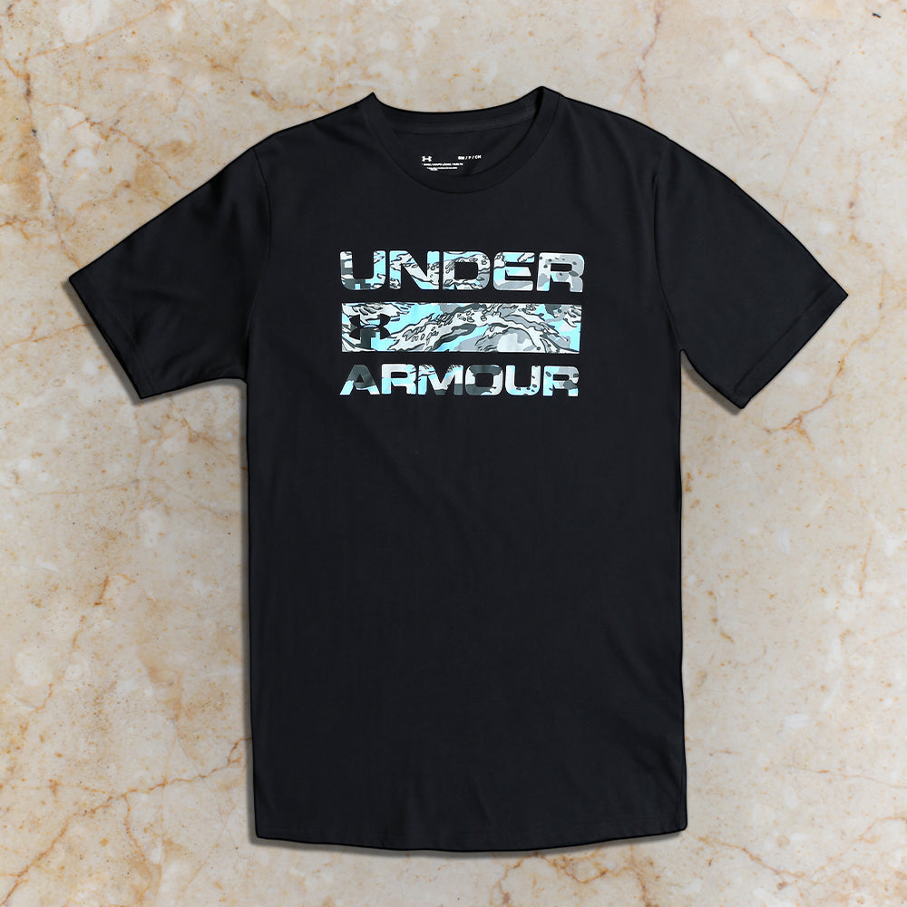UA MEN S/S R-NECK T SHIRT 1361903-003 BLK M (IR) XL - MamasJan mens wear