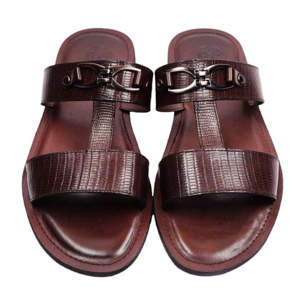 EXCELLENT MEN SLIDER JM12-1P9 BRN IR 43 45 - MamasJan mens wear