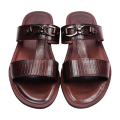 EXCELLENT MEN SLIDER JM12-1P9 BRN IR 43 45 - MamasJan mens wear