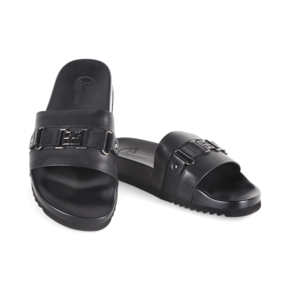 EXCELLENT MEN SLIDER 0218-9 BLK IR 43 42 - MamasJan Mens wear sale