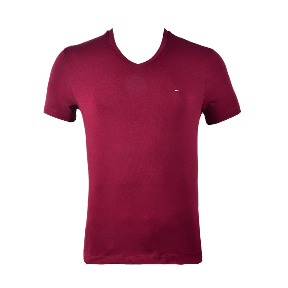 TH MEN S/S V.NECK SHIRT 78J7086-602 MRN L (IR.S) XL - MamasJan mens wear