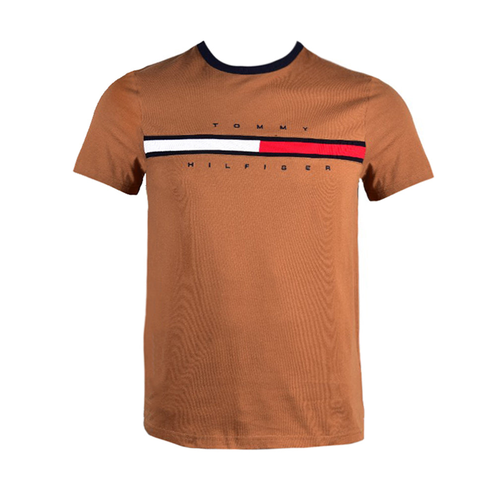 TH MEN S/S R.NECK SHIRT 78C8797-211 BRN L (IR.S) M - MamasJan mens wear