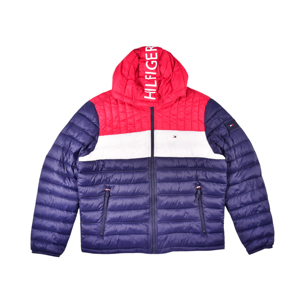 TH MEN L/S PUFFER JACKET 150AN555 RED/NVY M (IR.W) M - MamasJan mens wear