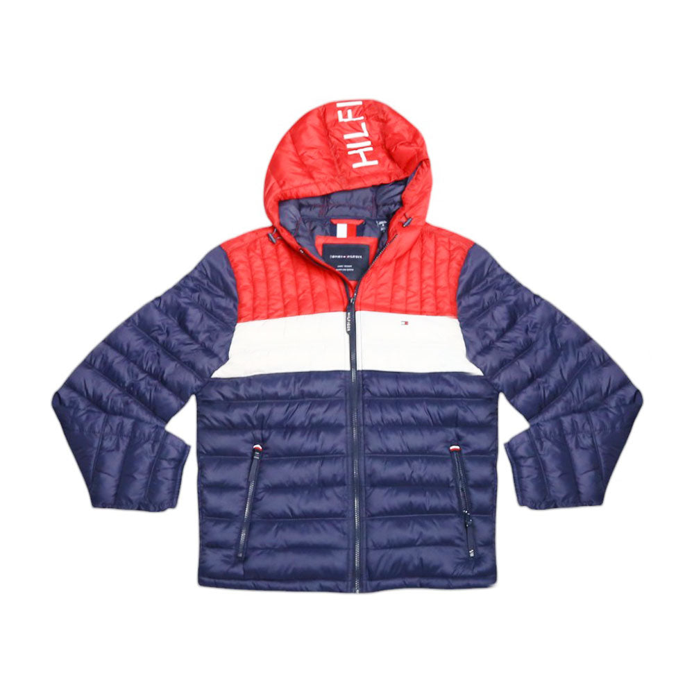 TH MEN L/S PUFFER JACKET 150AN555 RED/NVY XL (IR.W) XL - MamasJan mens wear