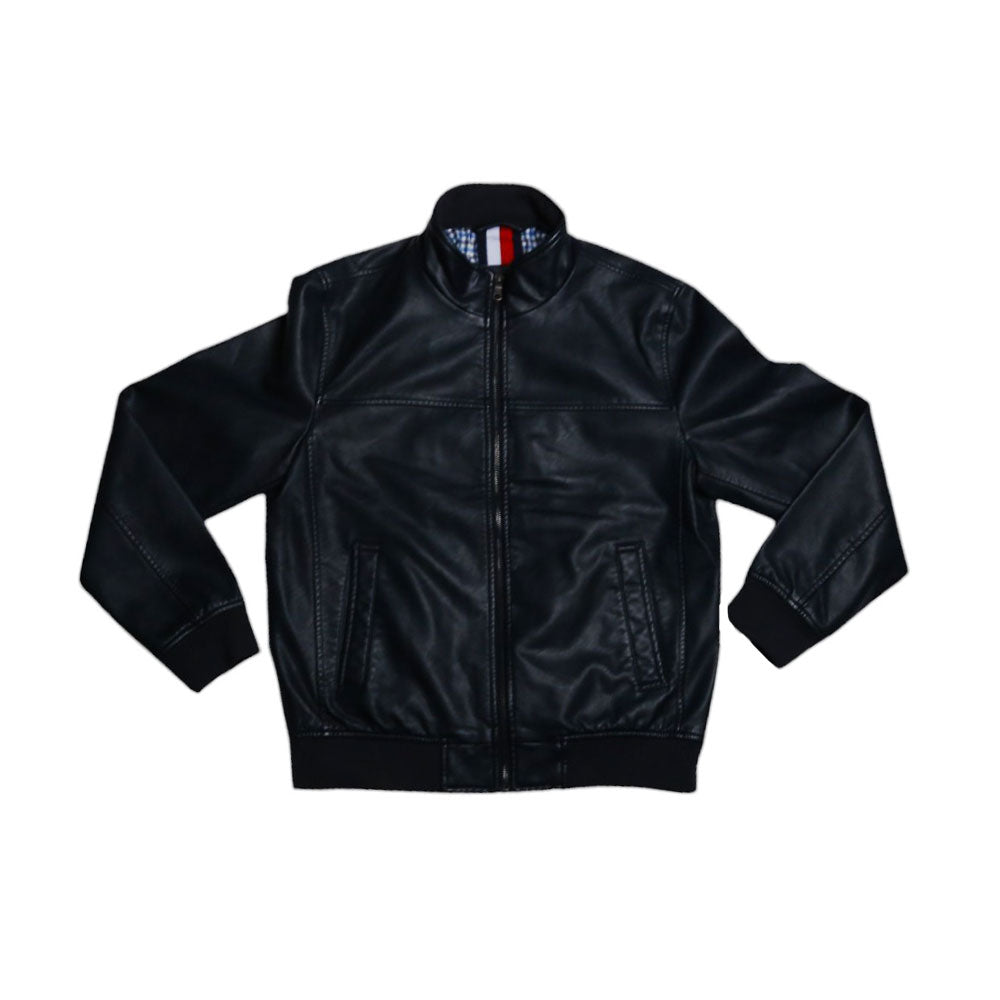 TH MEN L/S LEATHER JACKET 156AU381 NVY L (IR.W) L - MamasJan mens wear