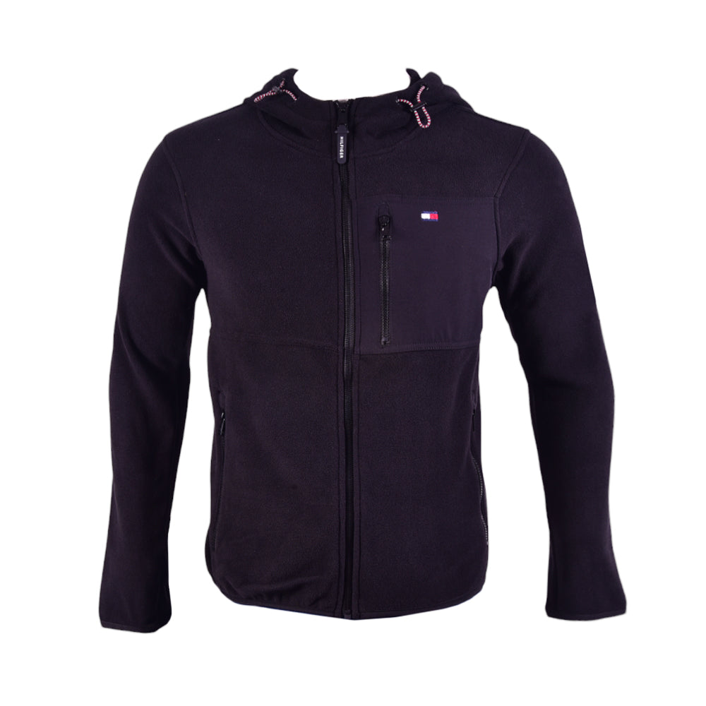 TH MEN L/S FLEECE HOODIE ZIPPER 151AF238 BLK L (IR.W) XL - MamasJan mens wear