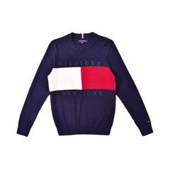 TH MEN L/S SWEATER 78J8823-410 NVY L (IR.W) XL - MamasJan mens wear