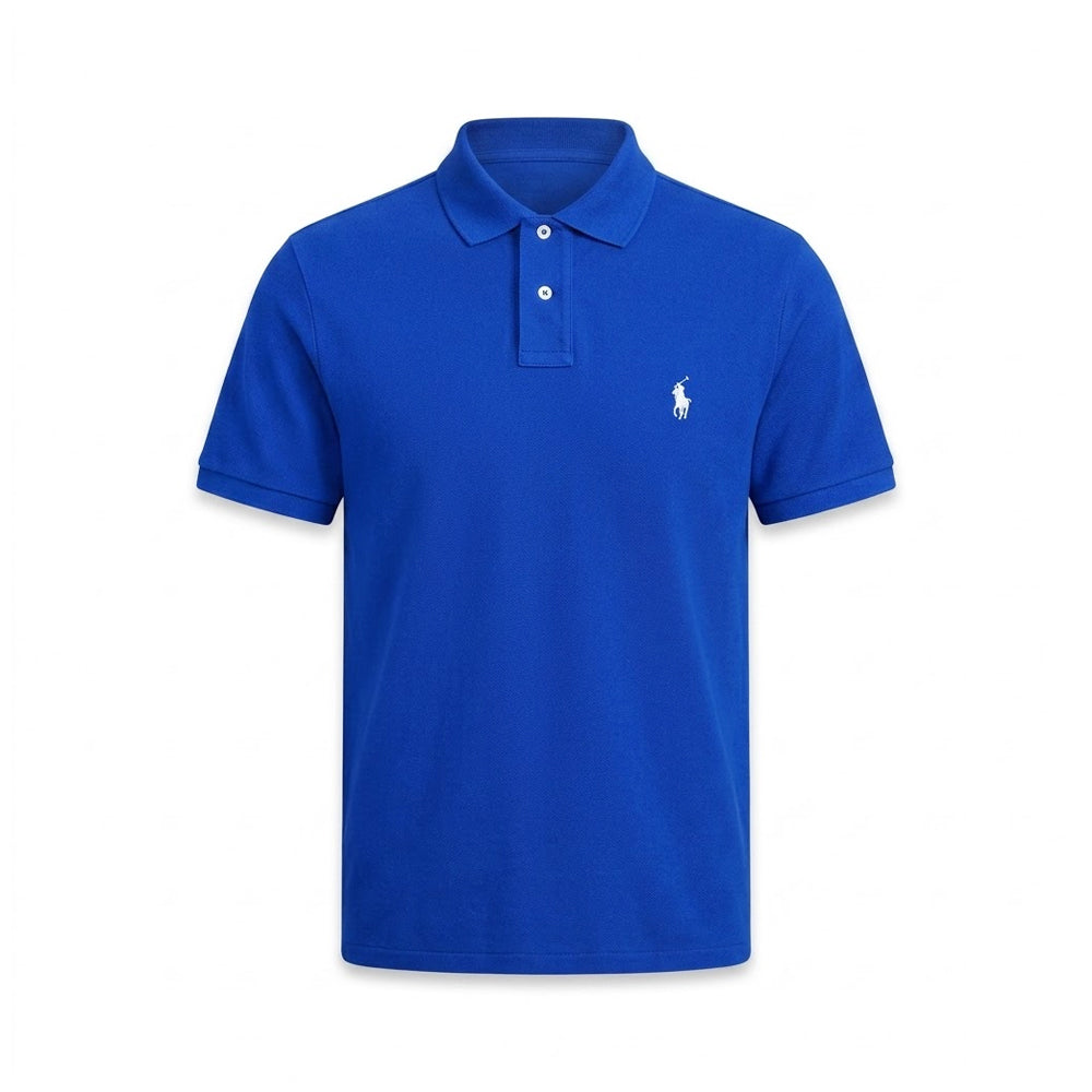 RL MEN S/S POLO SHIRT 752103 BLU XL (IR.S) Default Title - MamasJan mens wear