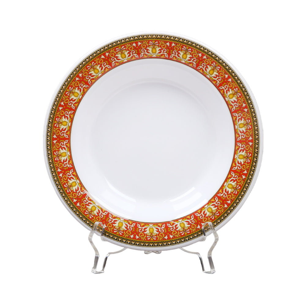 PLATE DEEP LARGE MELAMINE MEDUSA RED Default Title - MamasJan Crockery