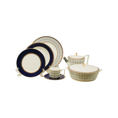 DINNER SET 84PC WEDGWOOD RENAISSANCE GOLD Default Title - MamasJan Crockery