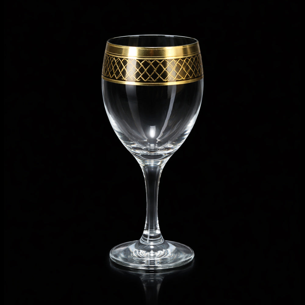 GLASS PSB IMPERIAL HAND CUT GOLD 44272-HGB024 (Pack of 6) Default Title - MamasJan Crockery