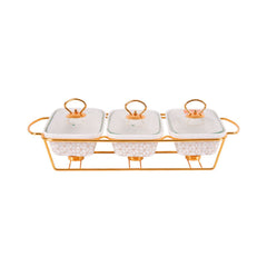 DONGA SET 3PC RECTANGULAR MORE & MORE CX2532-3A WHITE Default Title - MamasJan Crockery