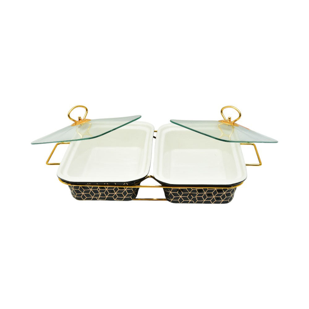 DONGA RECTANGULAR MORE & MORE 2IN1 CX2510D BLACK Default Title - MamasJan Crockery