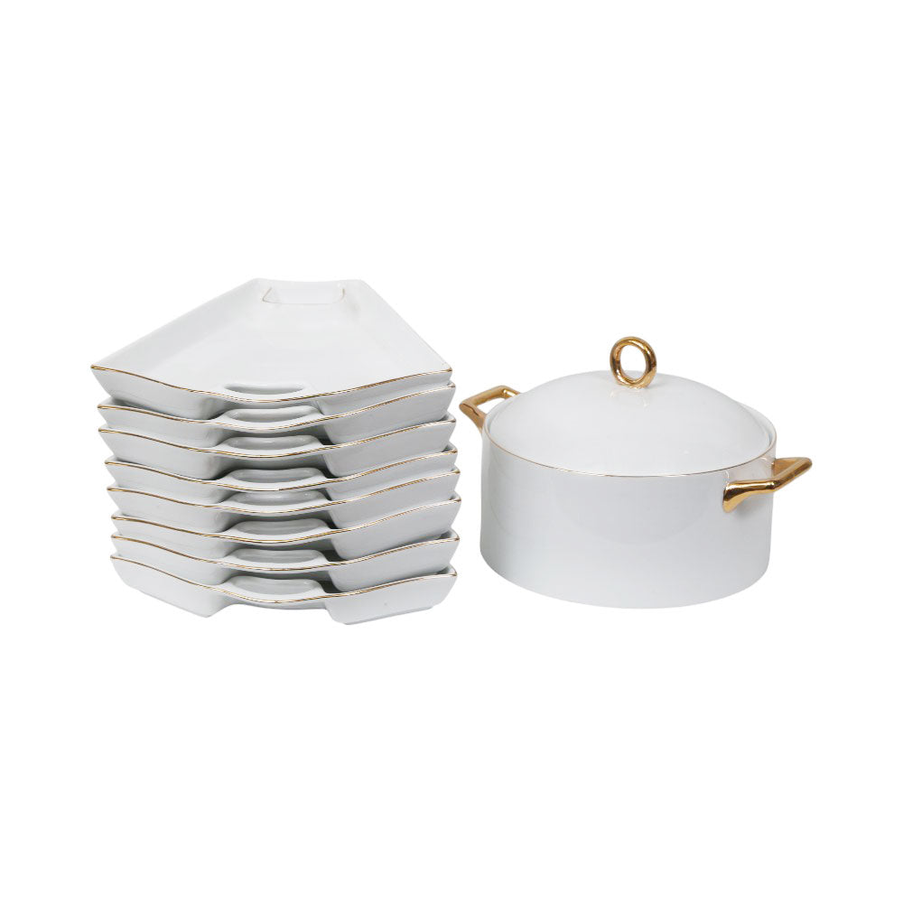 DISH SNACK SET 10PC ROYAL BISTRO 22P170J Default Title - MamasJan Crockery