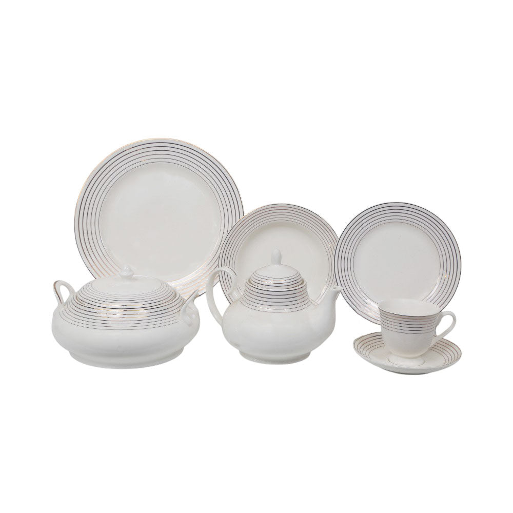 DINNER SET 61PC BONE CHINA HH006AW Default Title - MamasJan Crockery