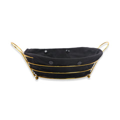 BREAD BASKET ROUND GOLDEN IR S009X Default Title - MamasJan Crockery