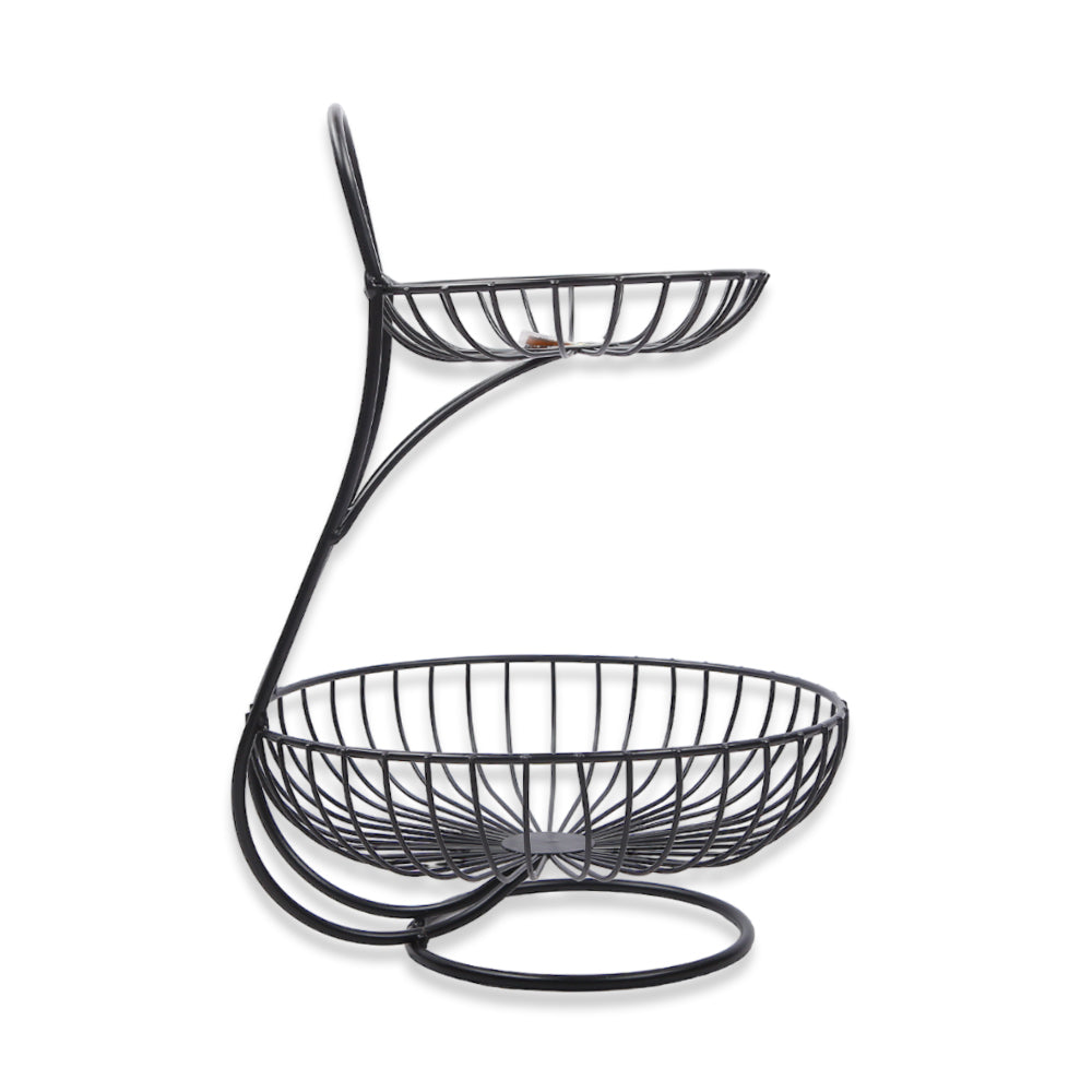 FRUIT BASKET 2TIRE BLACK IR TM2 Default Title - MamasJan Crockery