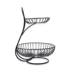 FRUIT BASKET 2TIRE BLACK IR TM2 Default Title - MamasJan Crockery