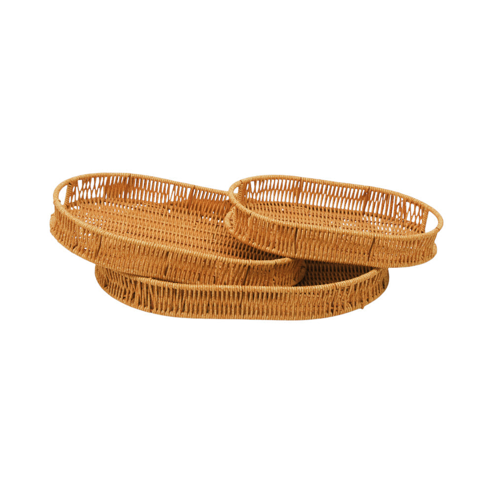 TRAY SET 3PC CANE OVAL IR 1365-6 Default Title - MamasJan Crockery