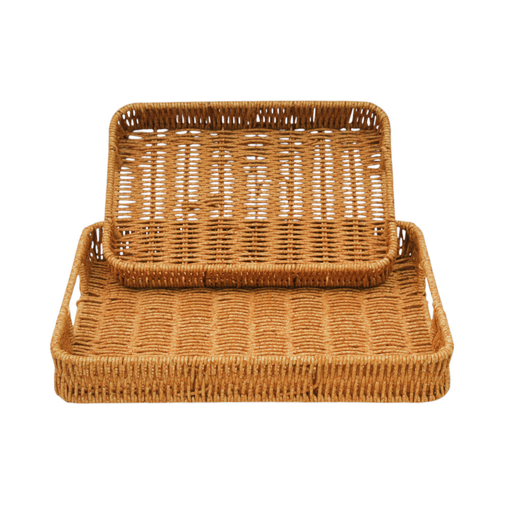 TRAY SET 3PC CANE RECTANGLE IR 1365-7 Default Title - MamasJan Crockery