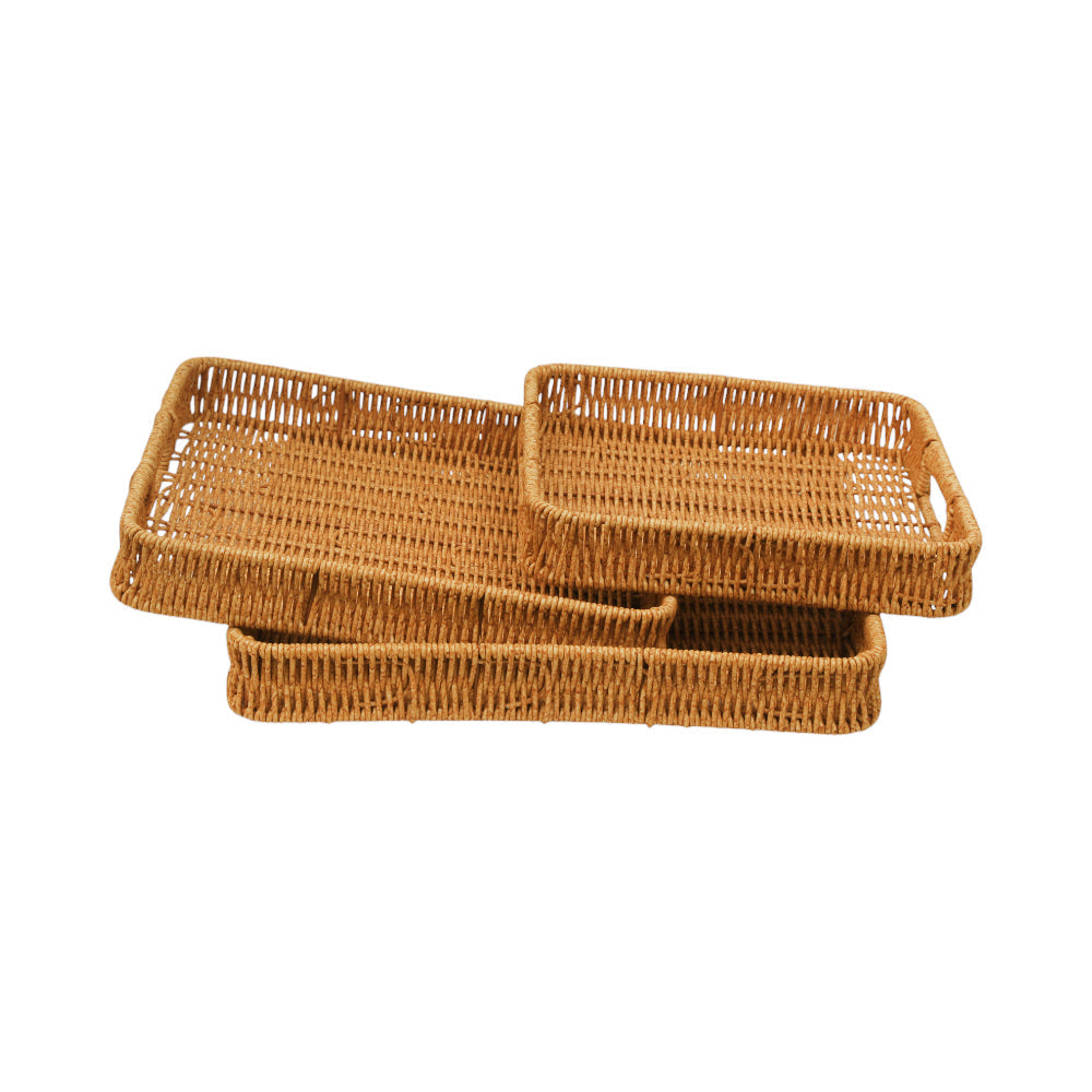 TRAY SET 3PC CANE SQUARE IR 1365-8 Default Title - MamasJan Crockery