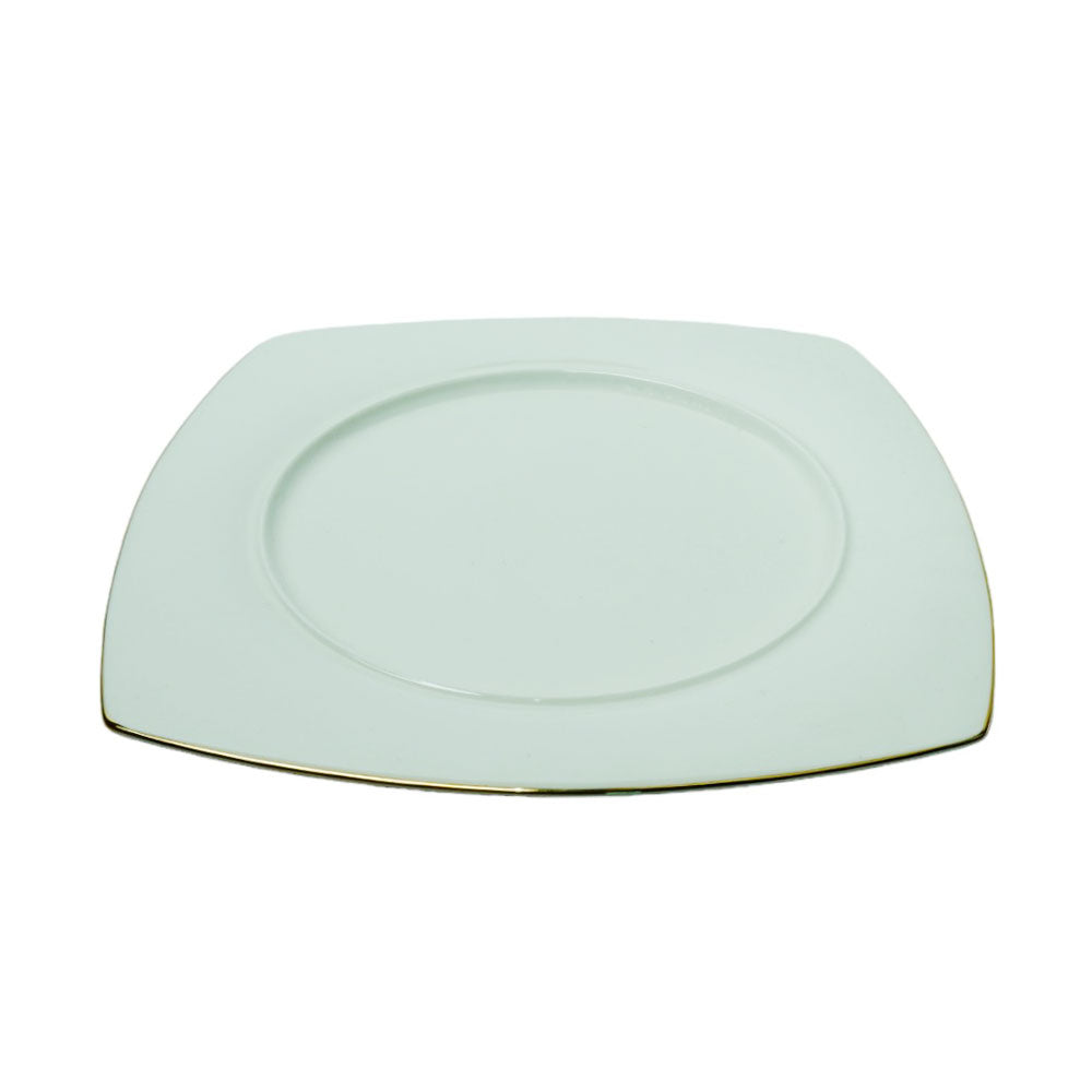 PLATE DINNER WHITE PORCELAIN SQUARE 10INCH IR B Default Title - MamasJan Crockery