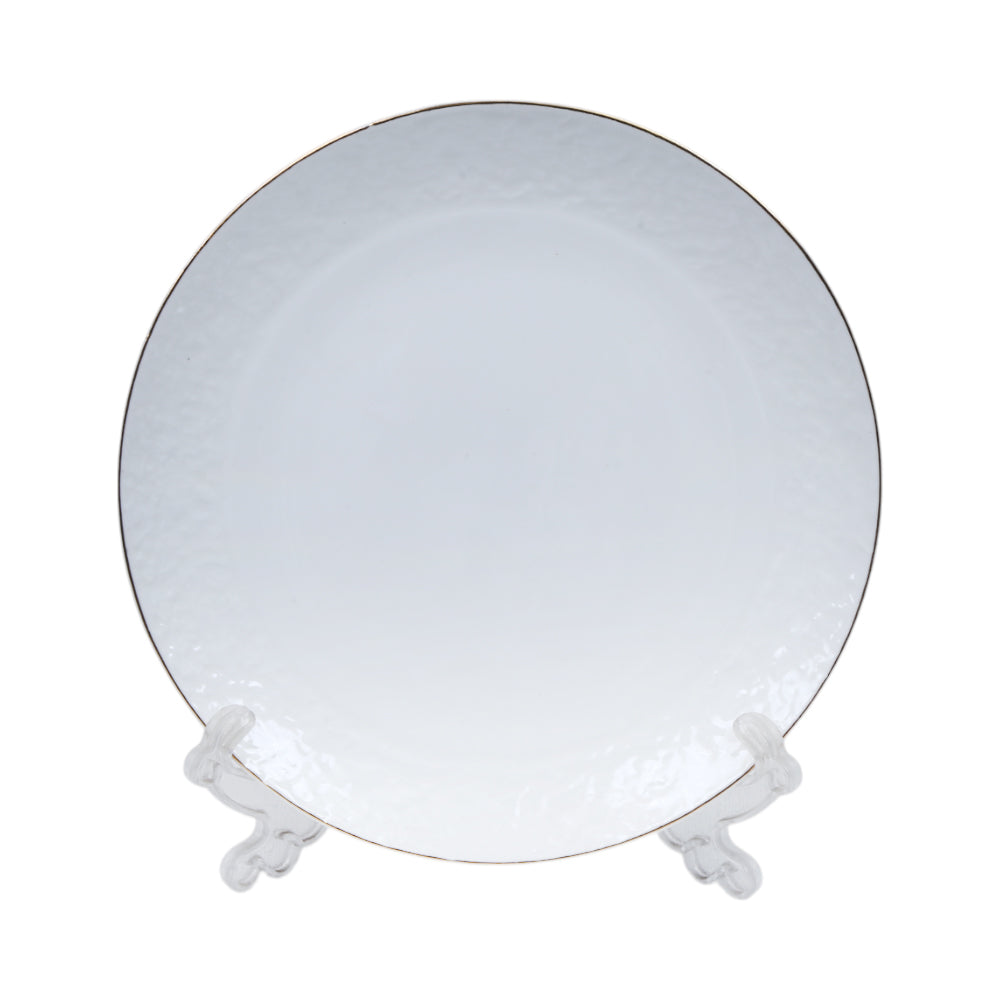 PLATE QUARTER WHITE PORCELAIN MOON EMBOSSED 8INCH IR Default Title - MamasJan Crockery