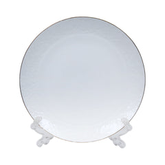 PLATE QUARTER WHITE PORCELAIN MOON EMBOSSED 8INCH IR Default Title - MamasJan Crockery