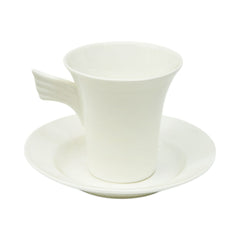 CUP & SAUCER WHITE PORCELAIN ANGEL IR (Pack of 6) Default Title - MamasJan Crockery
