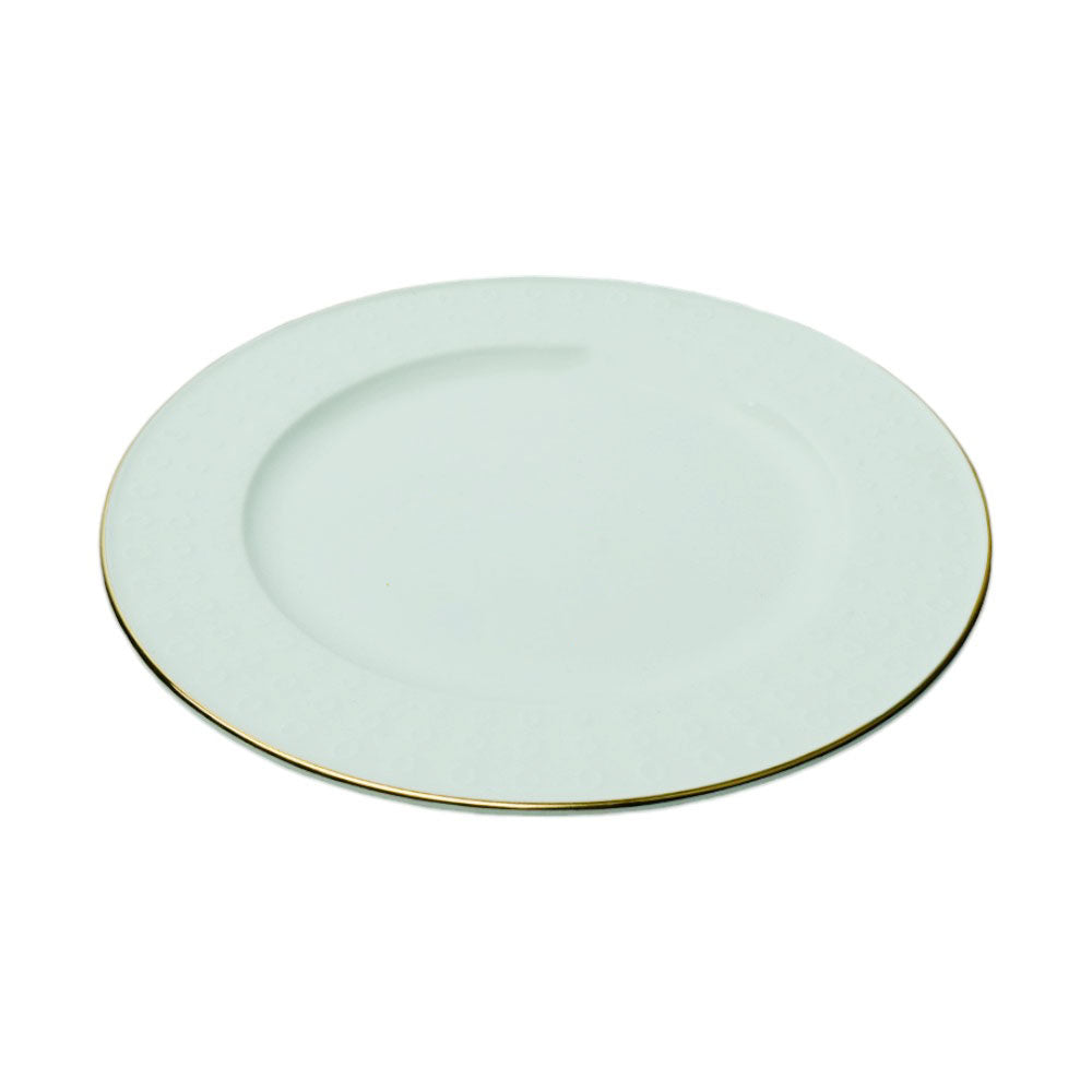 PLATE QUARTER WHITE PORCELAIN CIRCLE EMBOSSED 8.5INCH IR Default Title - MamasJan Crockery